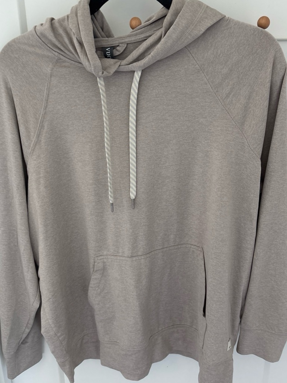 Vuori Taupe Pullover Hoodie with Kangaroo Pocket